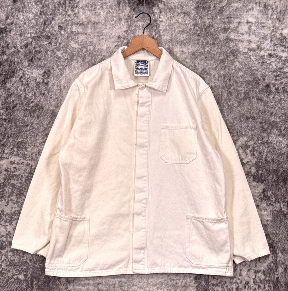 Jungmaven Olympic Jacket Large Mens White Heavy Weight Twill Work Coat